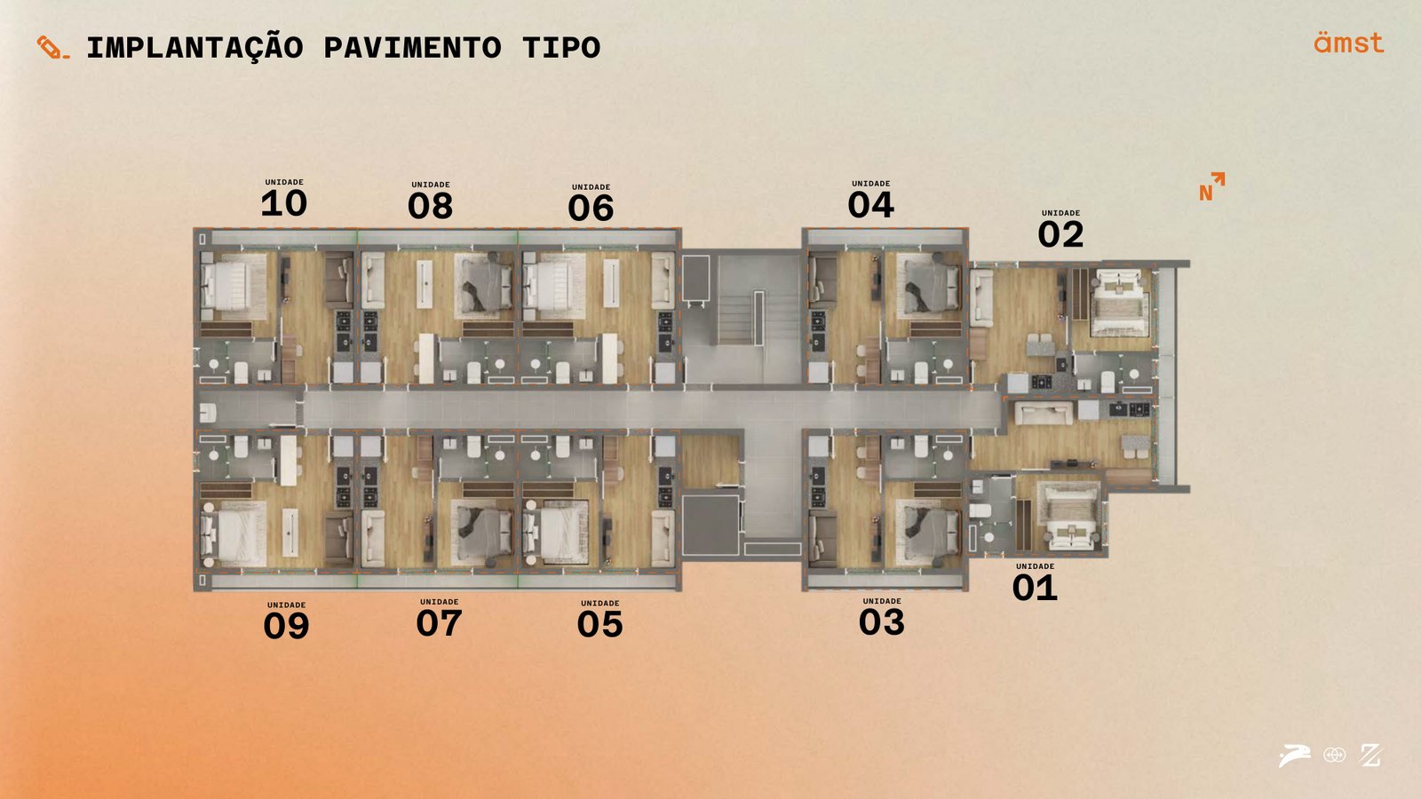 Implantação pavimento tipo