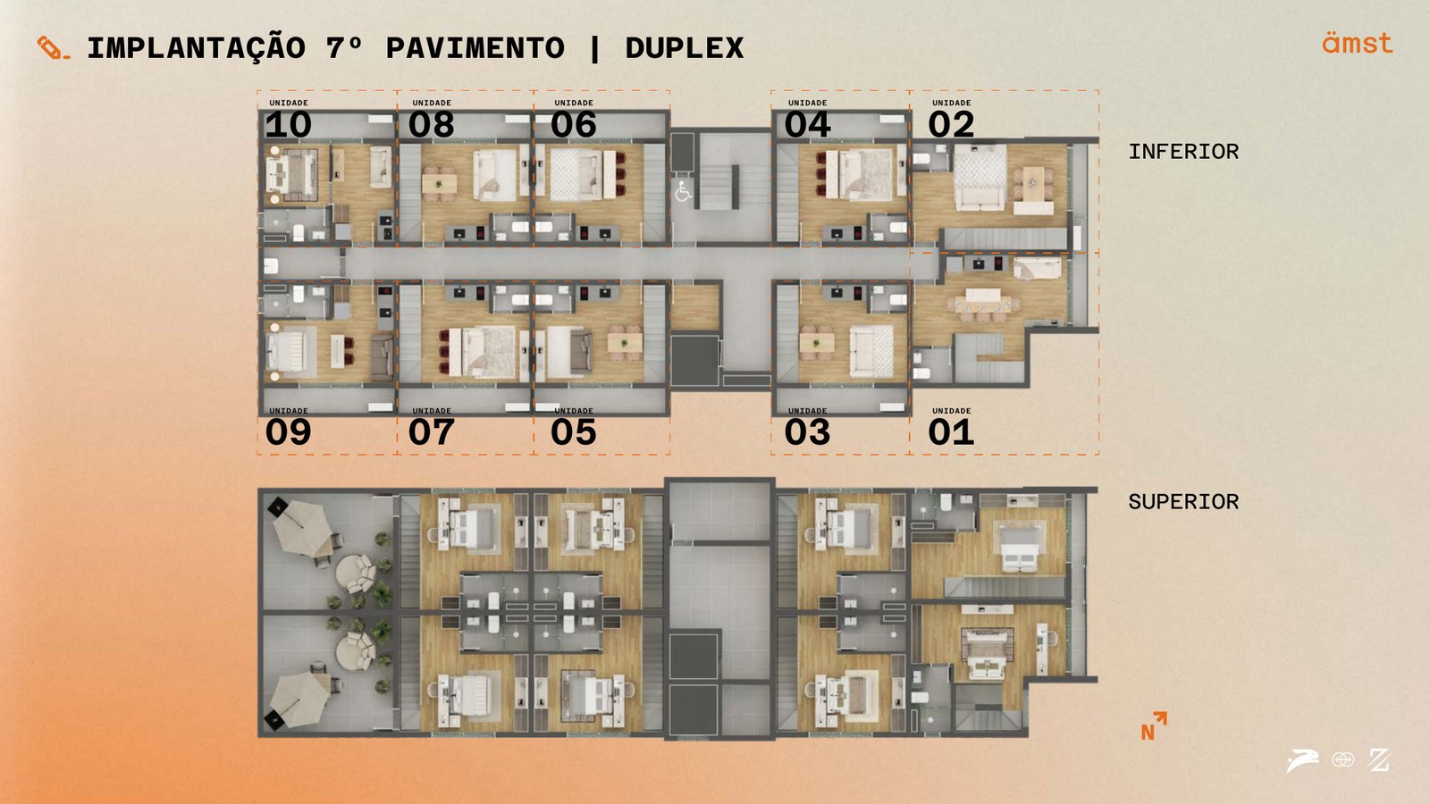Implantação 7º pavimento | duplex