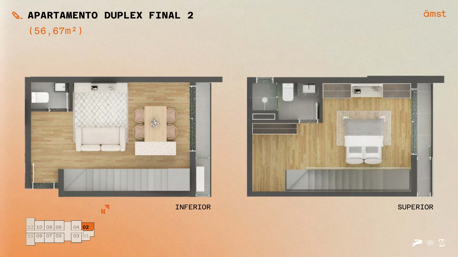 Apartamento duplex final 2 — 56,67 m²